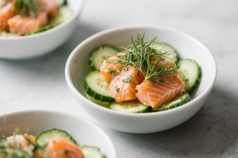 Fresh Dill Salmon Cucumber Bowls – Bright, Crunchy, and Satisfying