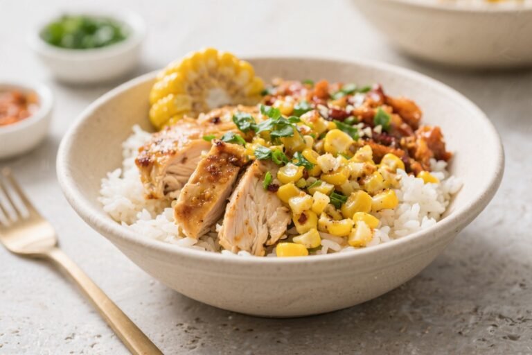 Healthy Street Corn Chicken Rice Bowls – Fresh, Flavorful, and Satisfying