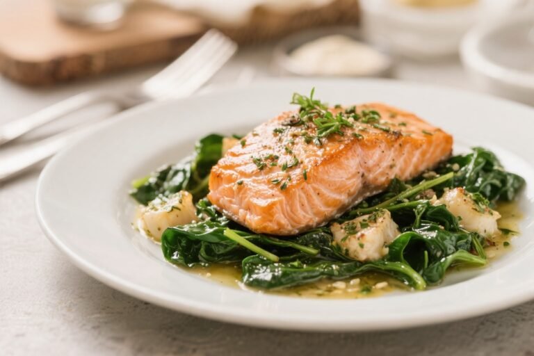 Healthy Tuscan Salmon With Spinach – Creamy, Bright, and Weeknight Easy
