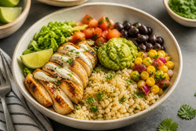 Healthy Chicken Burrito Bowls – Fresh, Flavorful, and Easy