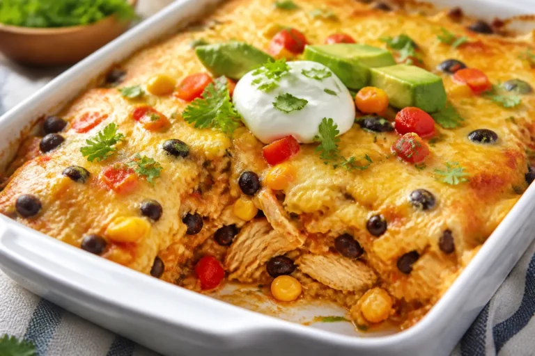Healthy Chicken Burrito Casserole – A Lighter, Comforting Weeknight Favorite