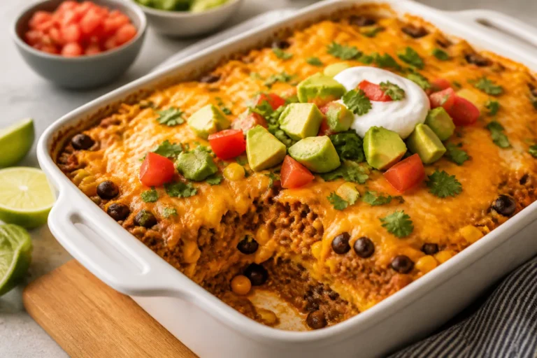 High Protein Taco Casserole – A Cozy, Crowd-Pleasing Weeknight Dinner