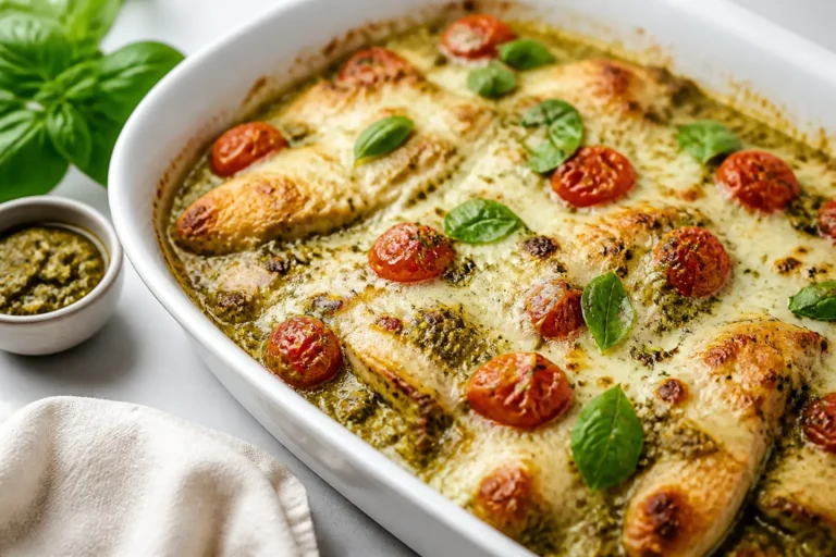 High Protein Pesto Chicken Bake – Simple, Flavor-Packed, and Satisfying