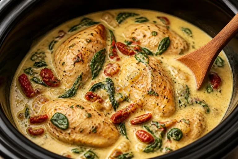 Slow Cooker Tuscan Chicken – Cozy, Creamy, and Weeknight-Friendly