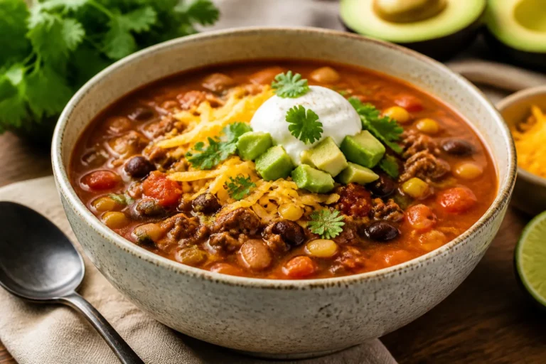 High Protein Slow Cooker Taco Soup – Hearty, Easy, and Satisfying