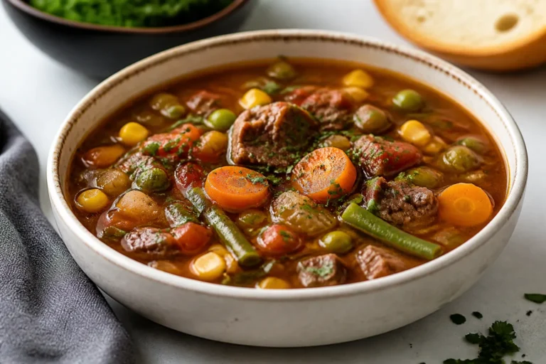 Crockpot Protein-Packed Vegetable Beef Soup – Hearty, Easy, and Satisfying