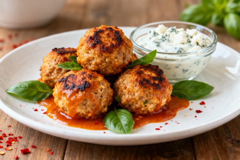 High Protein Buffalo Turkey Meatballs – Spicy, Juicy, and Meal-Prep Friendly