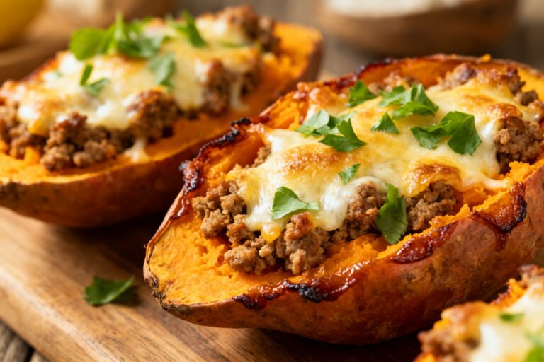High Protein Ground Turkey Stuffed Sweet Potatoes – Simple, Satisfying, and Meal-Prep Friendly