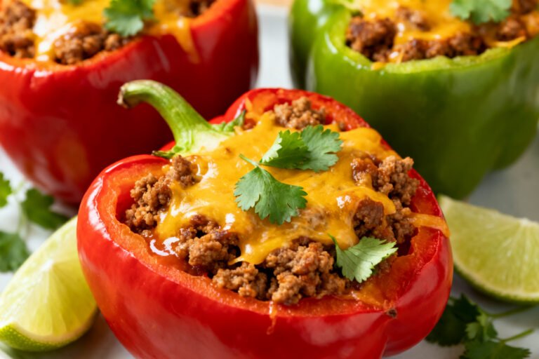 High Protein Ground Turkey Taco Stuffed Peppers – Easy, Flavorful, and Filling