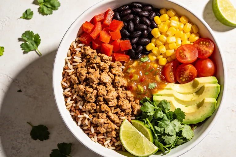 High Protein Ground Turkey Burrito Bowls