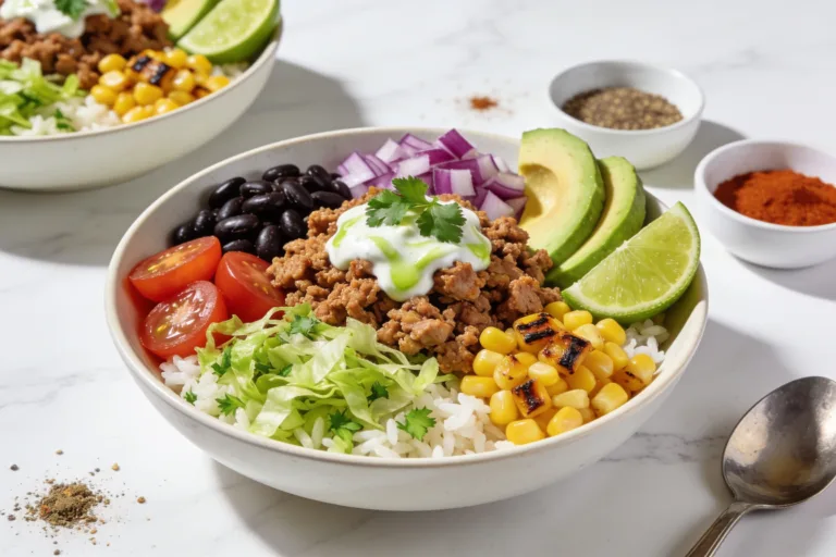 High Protein Ground Turkey Taco Bowls