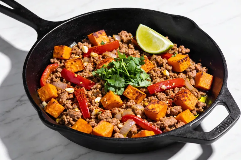 High Protein Ground Turkey Sweet Potato Skillet