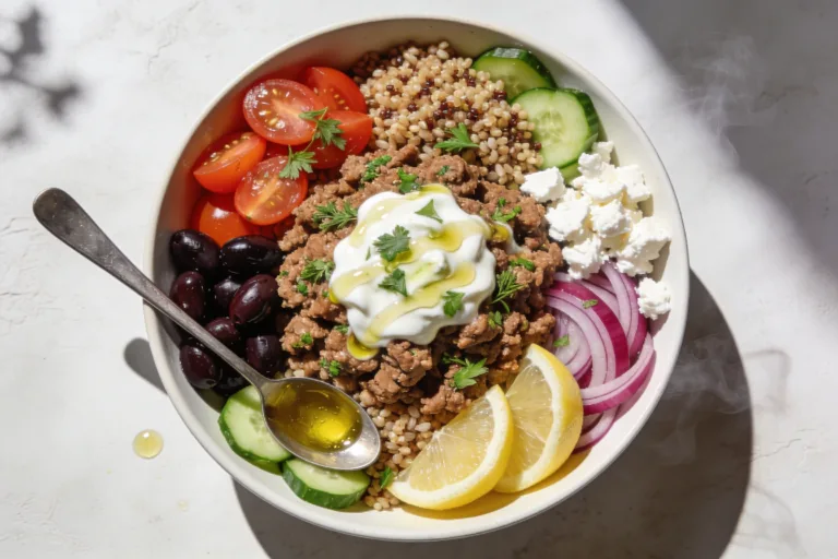 High Protein Ground Turkey Greek Bowls