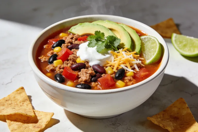 High Protein Ground Turkey Taco Soup