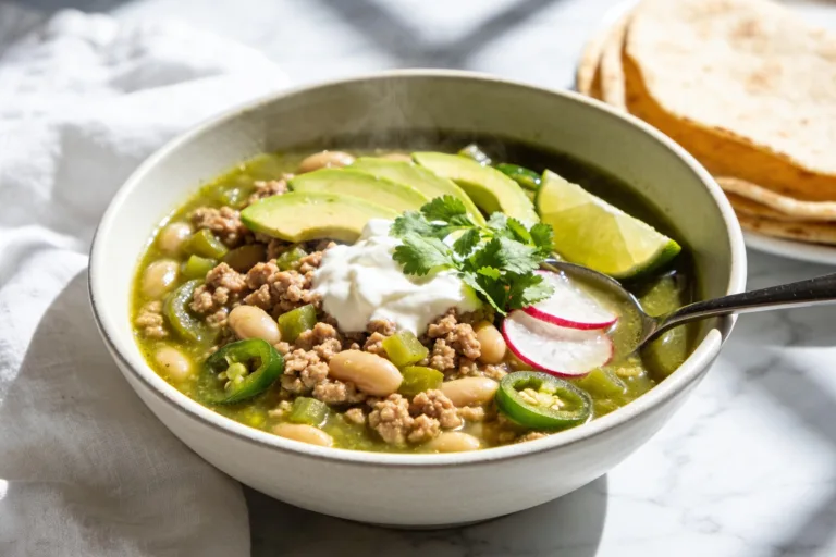 High Protein Ground Turkey White Bean Chili