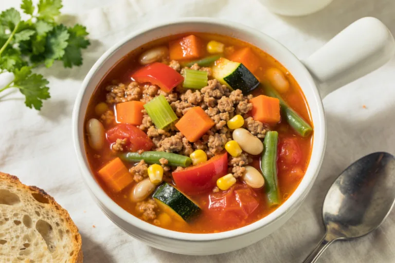 High Protein Ground Turkey Vegetable Soup
