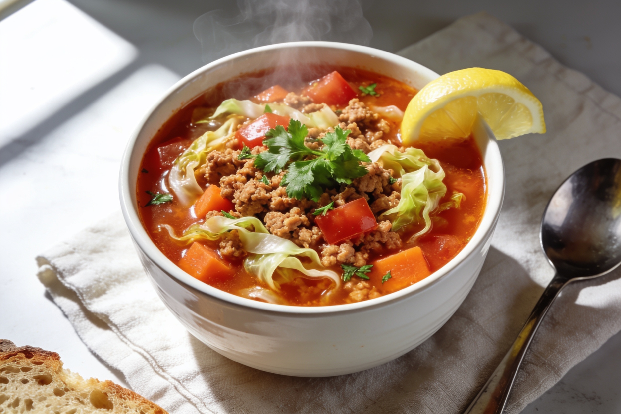 High Protein Ground Turkey Cabbage Soup