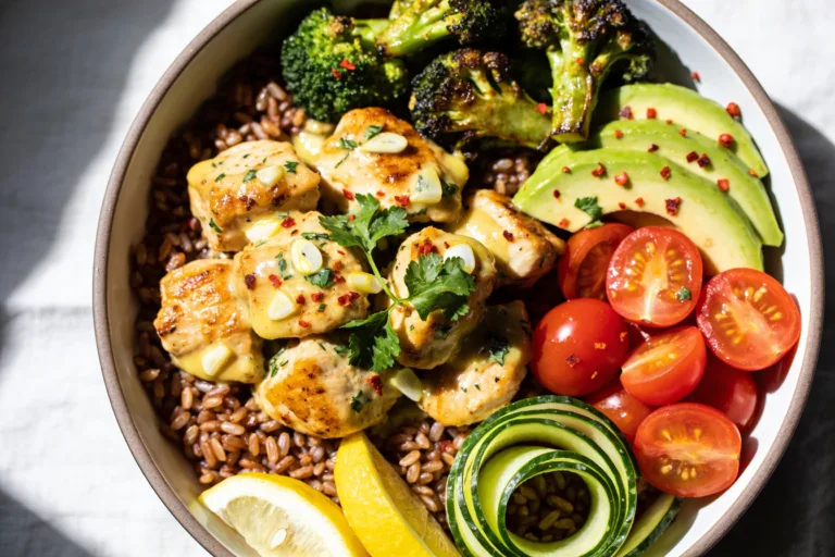 High Protein Garlic Butter Chicken Bowls
