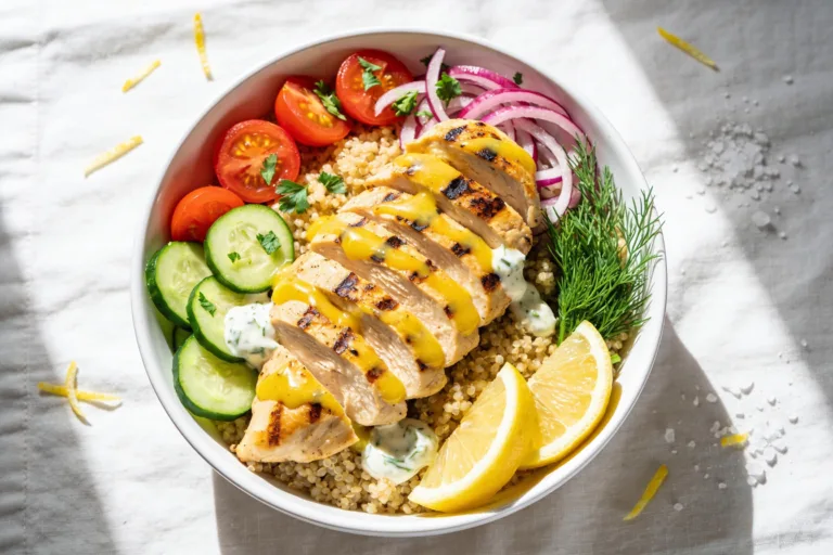 High Protein Lemon Garlic Chicken Bowls