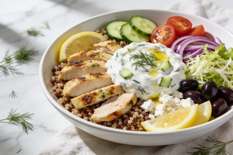 High Protein Tzatziki Chicken Bowls