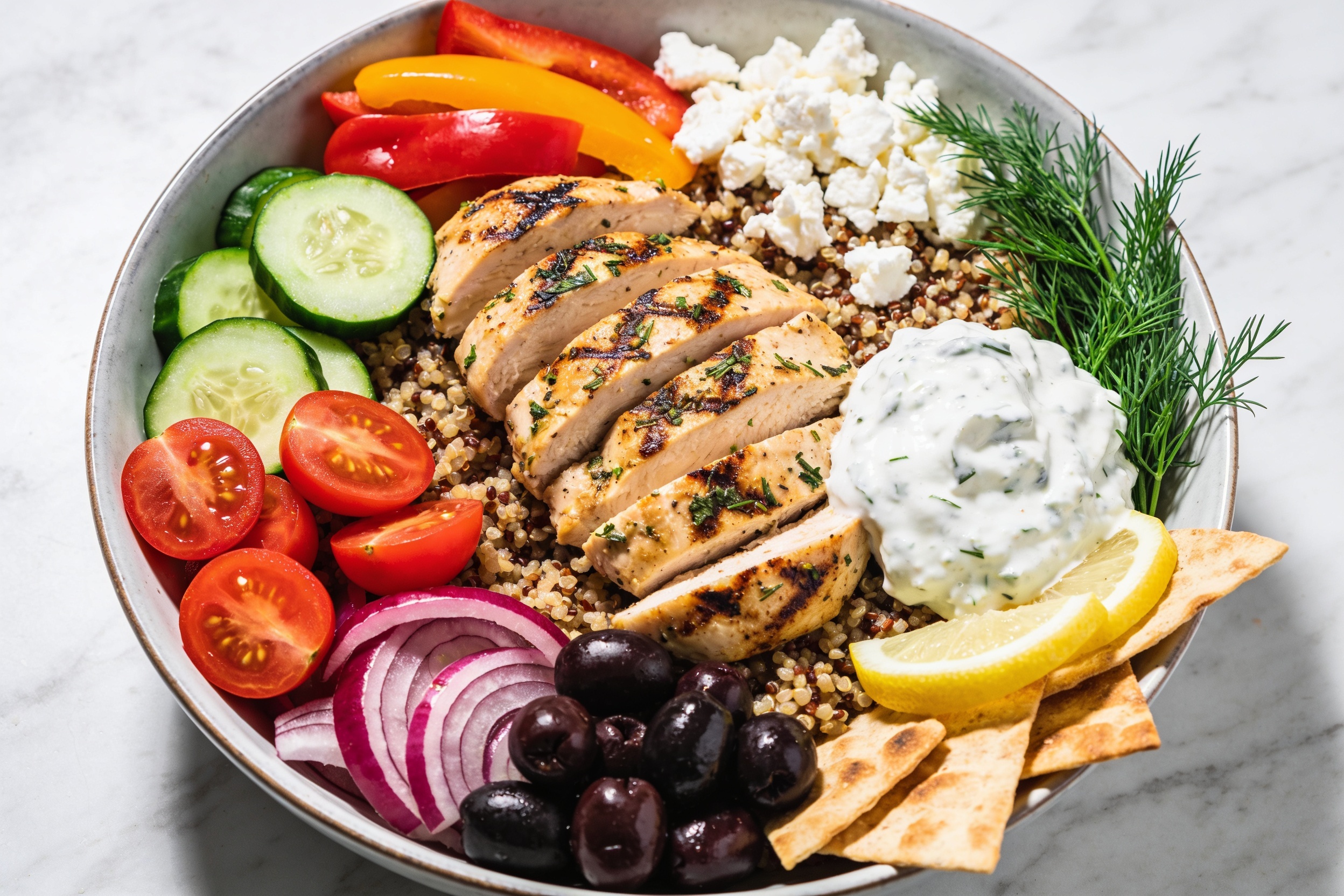 High Protein Greek Chicken Bowls