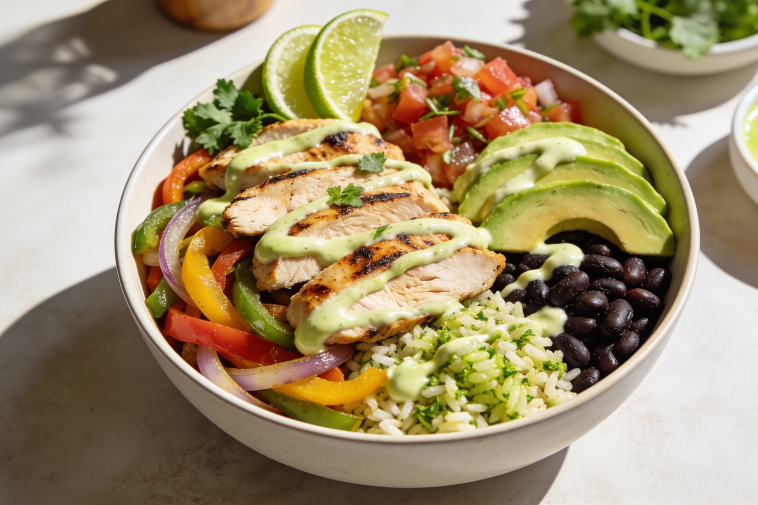 High Protein Fajita Chicken Bowls