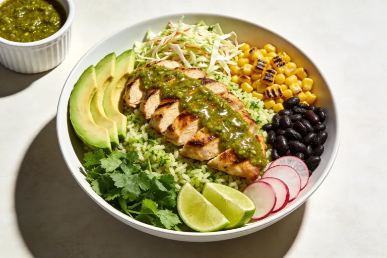 High Protein Salsa Verde Chicken Bowls