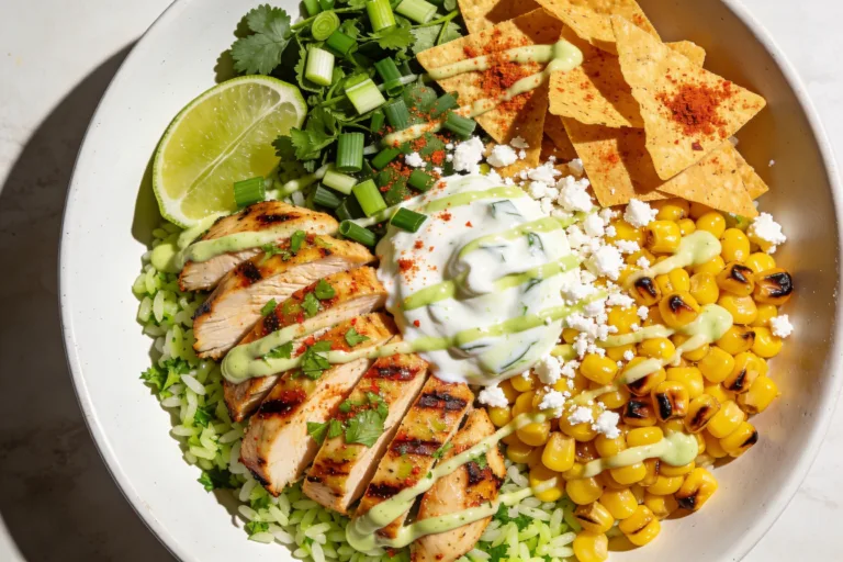 High Protein Street Corn Chicken Bowls