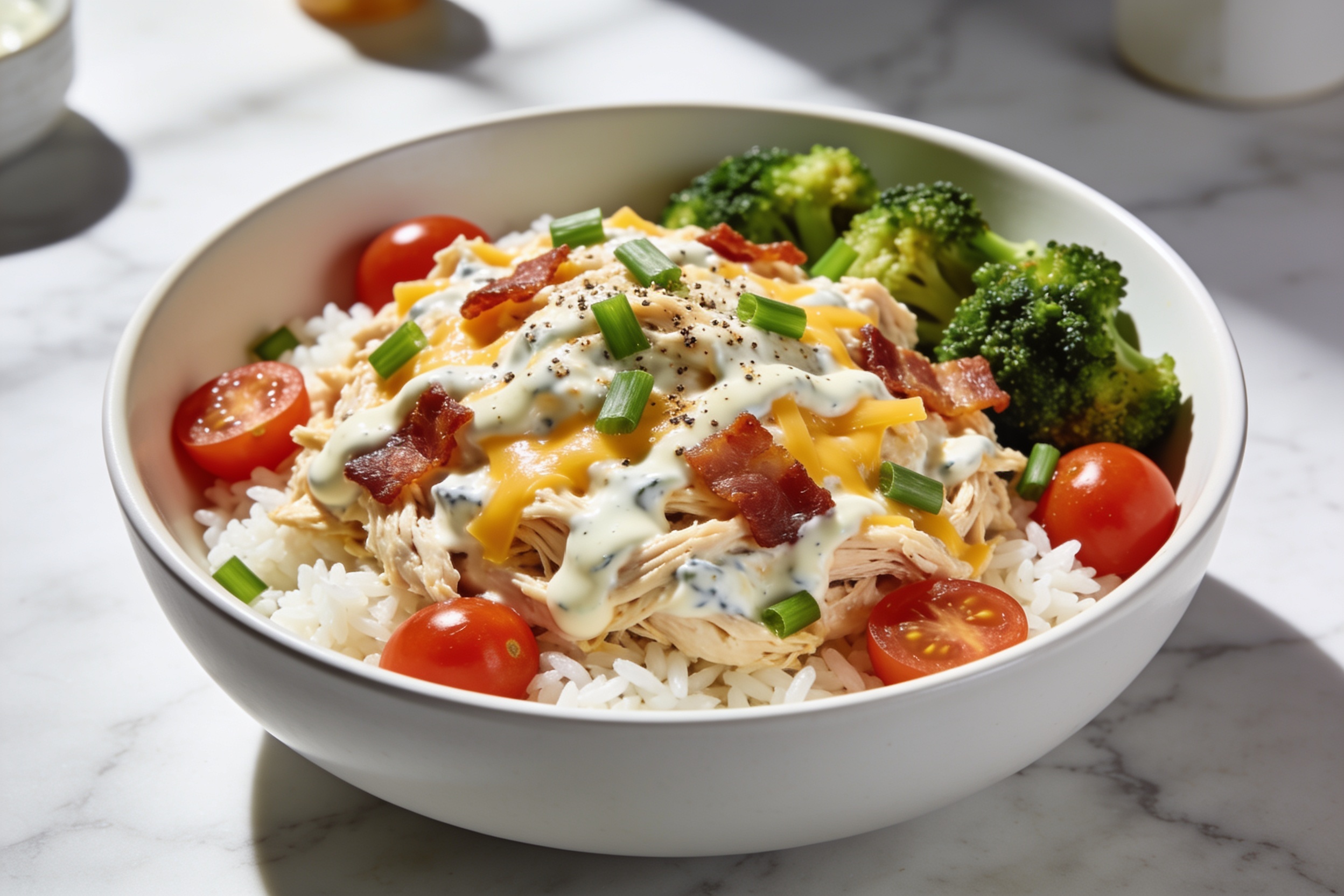 High Protein Crack Chicken Bowls