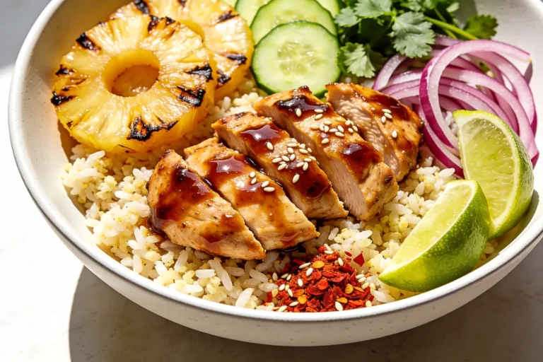 High Protein Pineapple Chicken Bowls