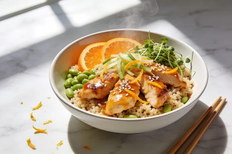 High Protein Orange Chicken Bowls