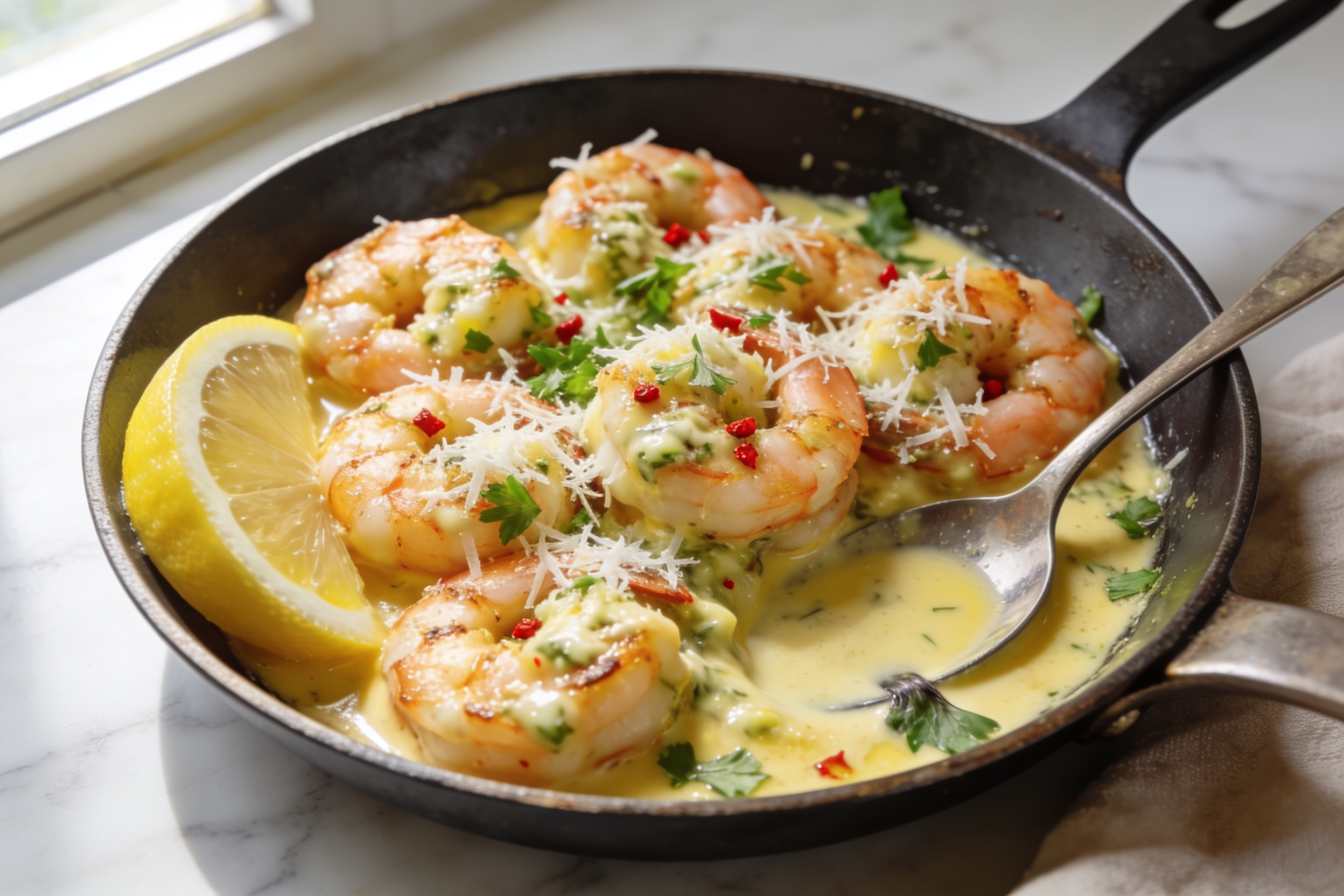 High Protein Garlic Parmesan Shrimp