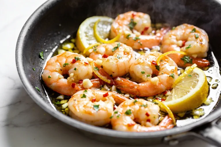 High Protein Lemon Garlic Shrimp
