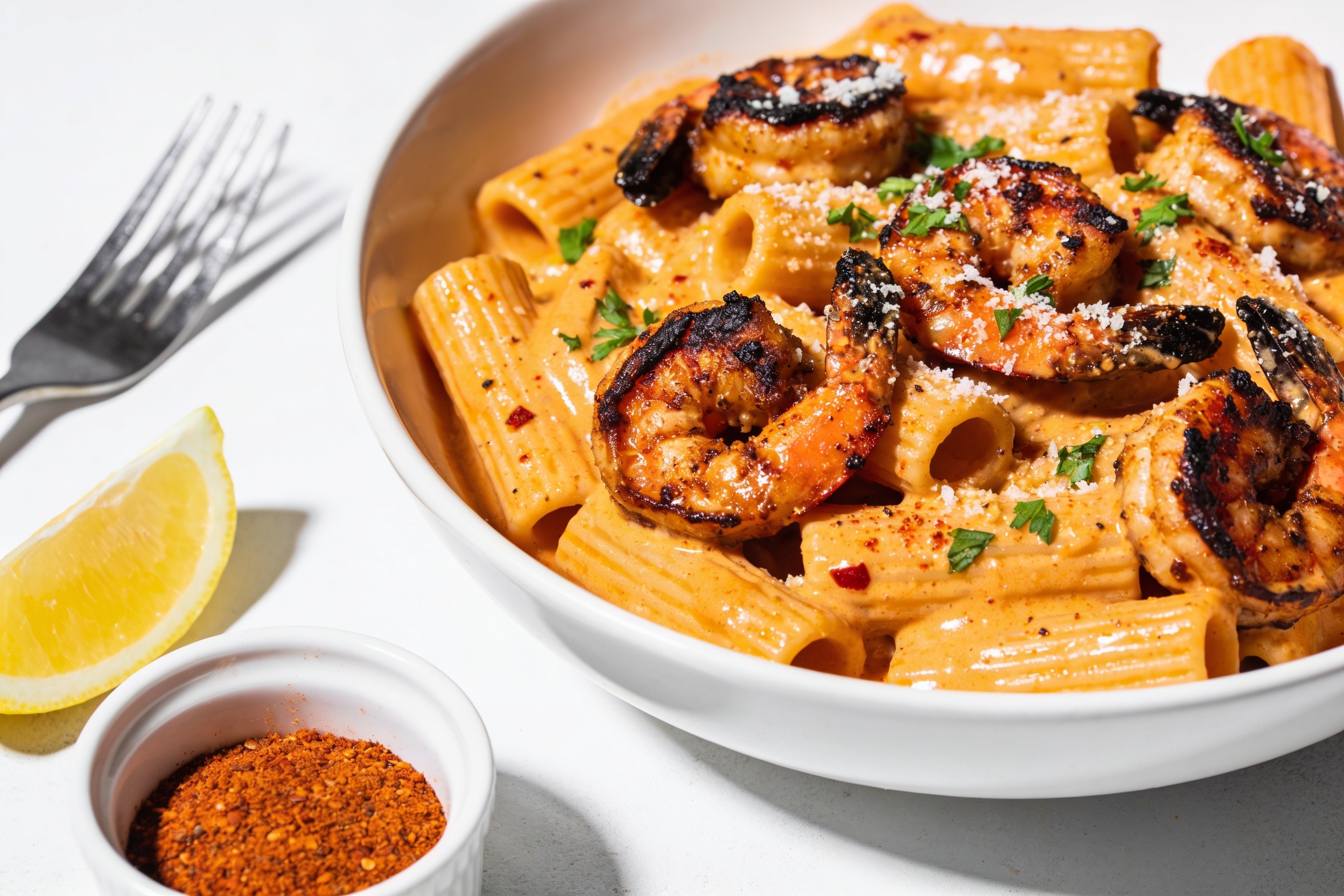 High Protein Cajun Shrimp Pasta