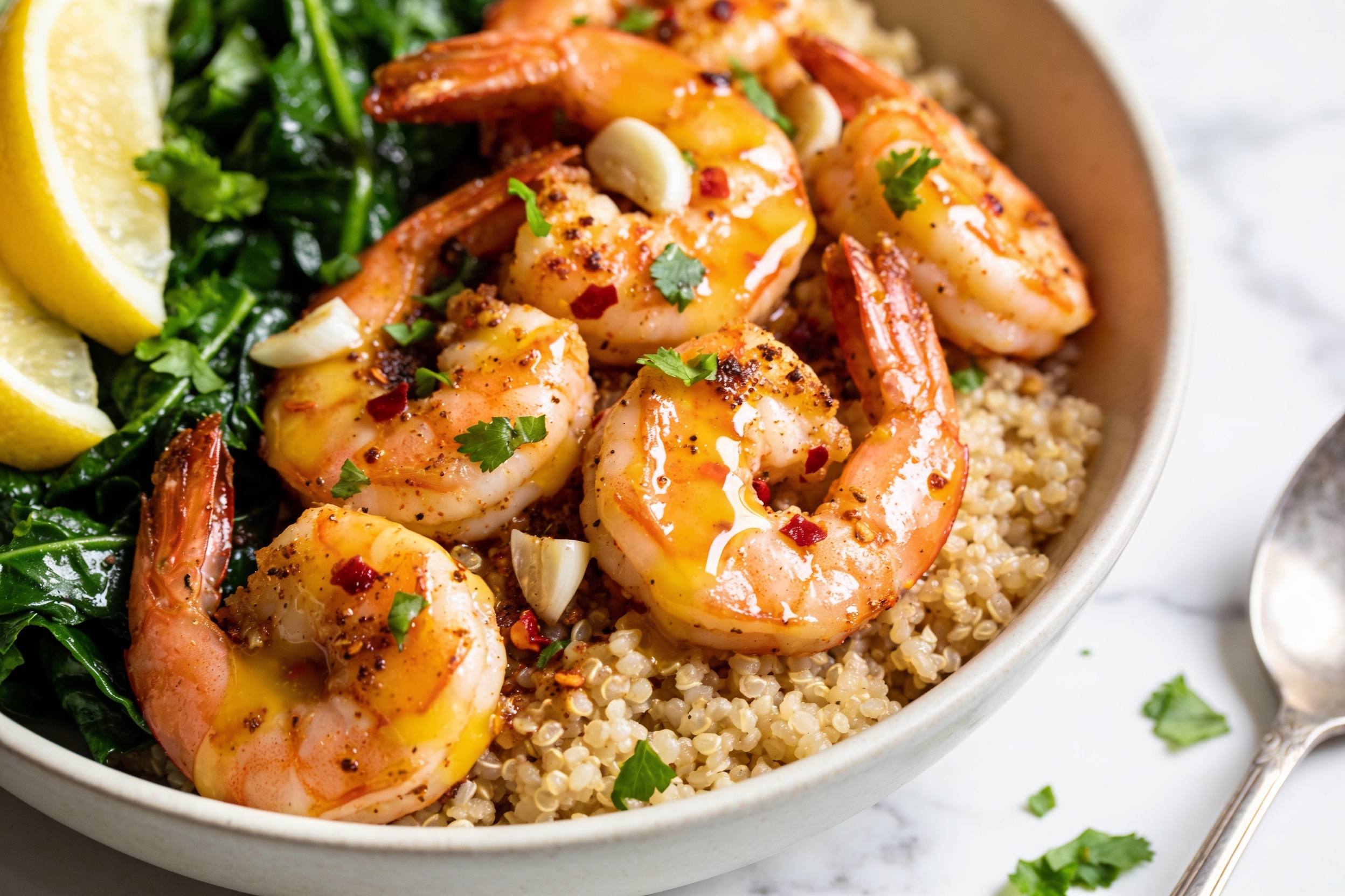 High Protein Garlic Butter Shrimp Bowls