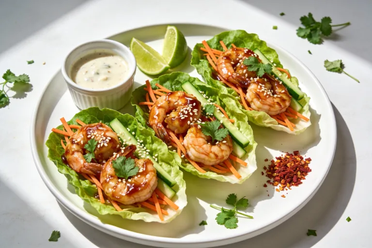 High Protein Shrimp Lettuce Wraps