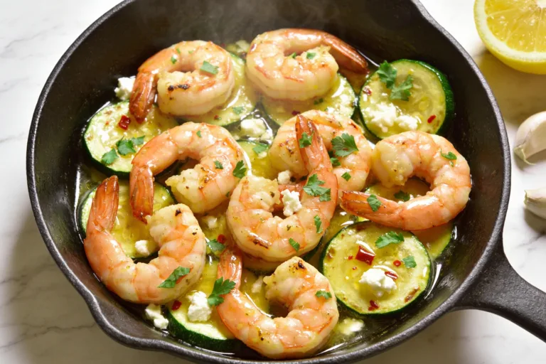 High Protein Shrimp Zucchini Skillet