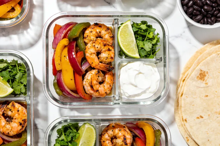 High Protein Shrimp Fajita Meal Prep