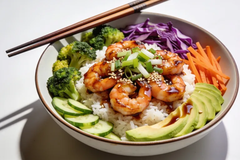 High Protein Teriyaki Shrimp Bowls