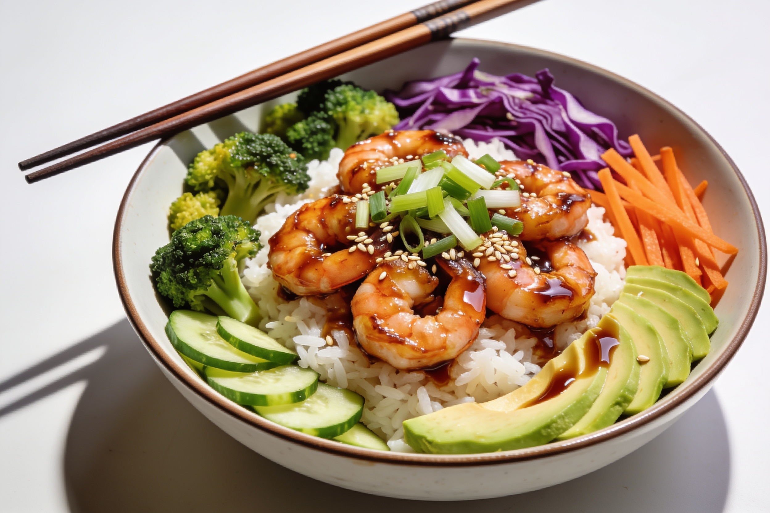 High Protein Teriyaki Shrimp Bowls