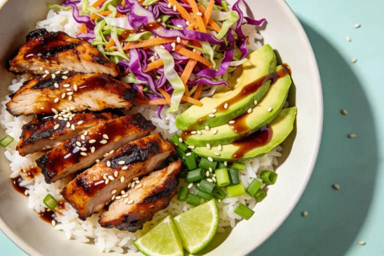 High Protein BBQ Chicken Rice Bowls