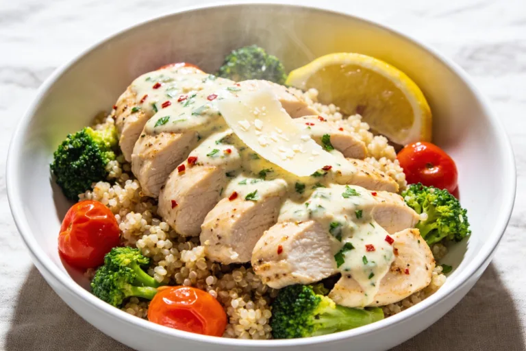 High Protein Garlic Parmesan Chicken Bowls