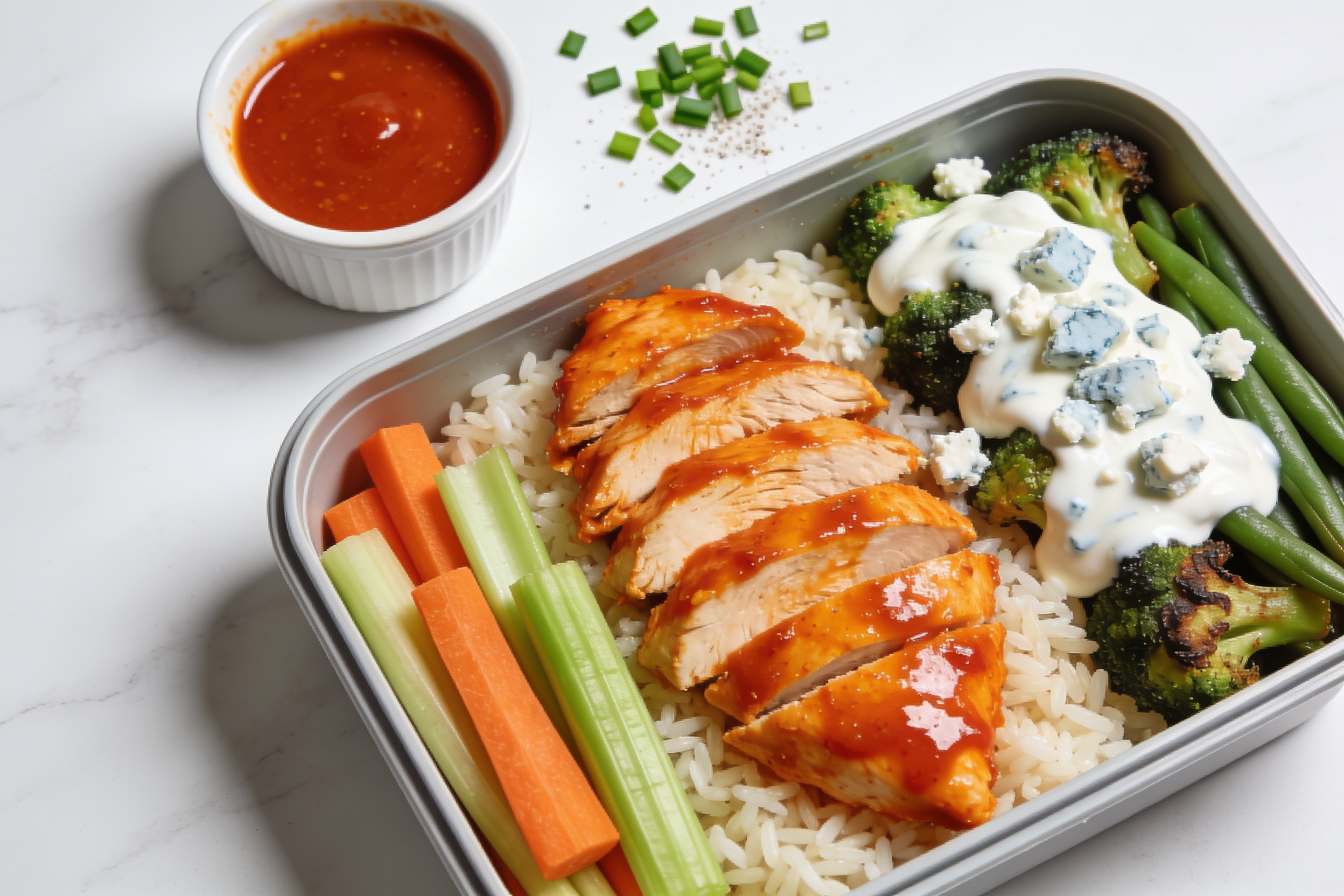 High Protein Buffalo Chicken Meal Prep