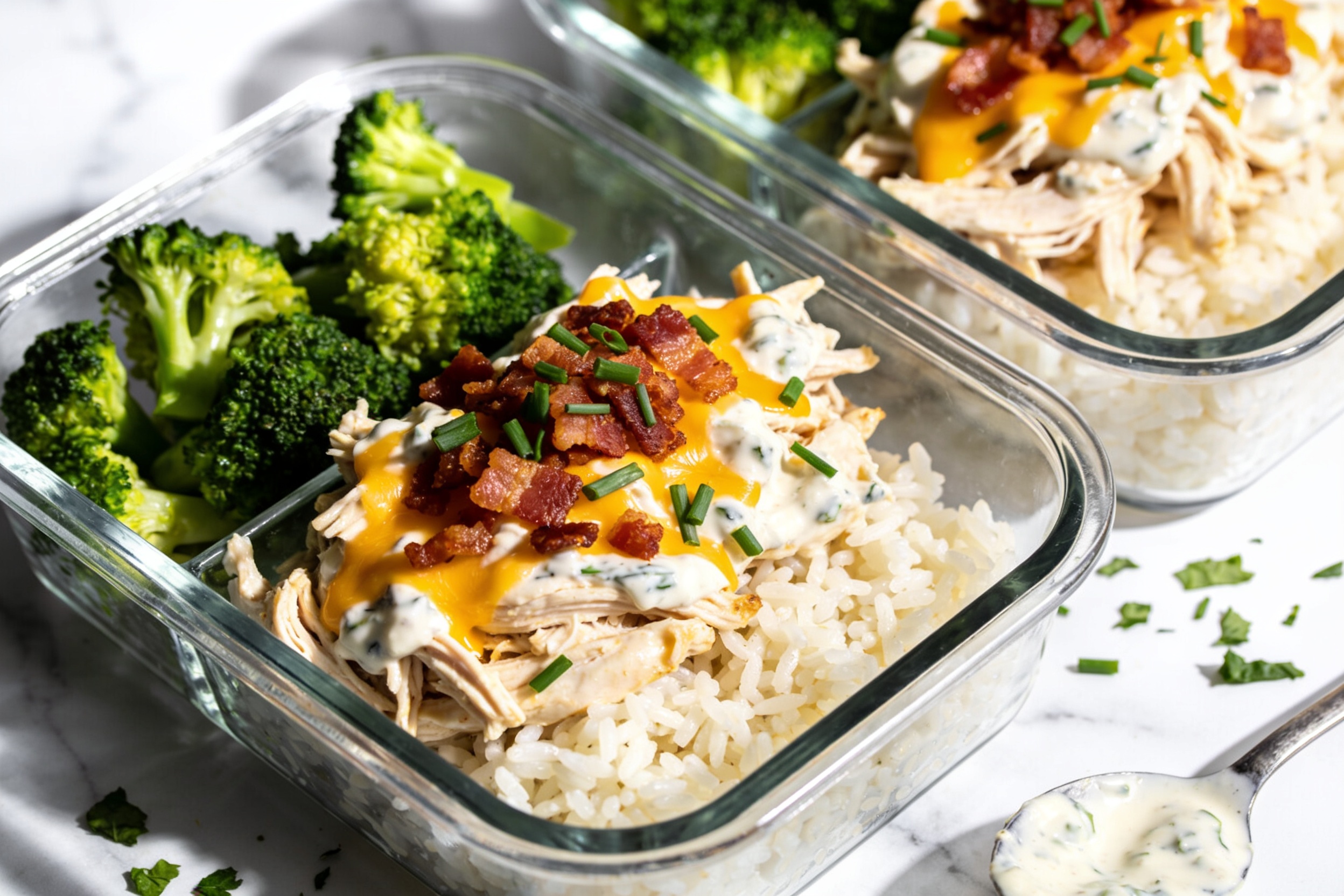 High Protein Crack Chicken Meal Prep