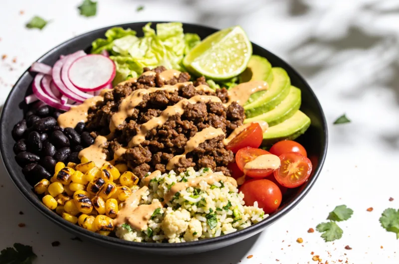 High Protein Taco Beef Bowls