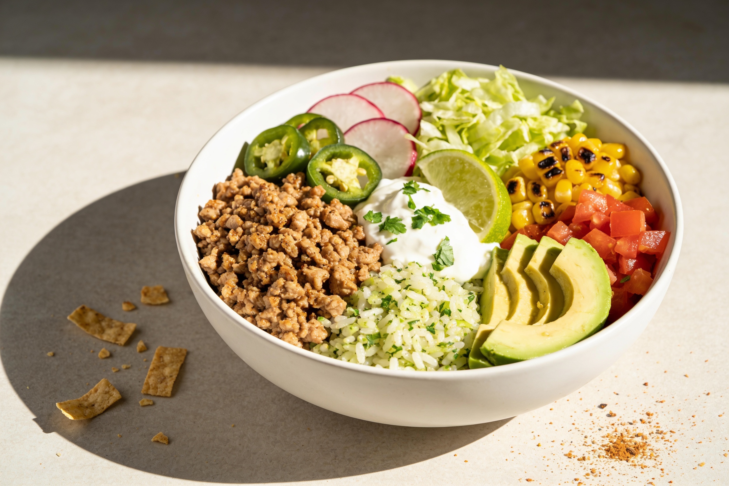 High Protein Ground Turkey Taco Bowls