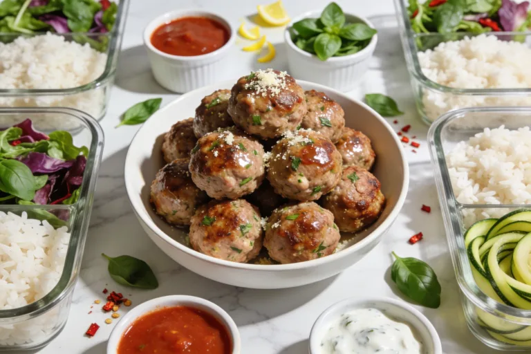 High Protein Turkey Meatball Meal Prep