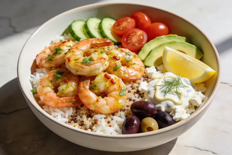 High Protein Garlic Butter Shrimp Bowls