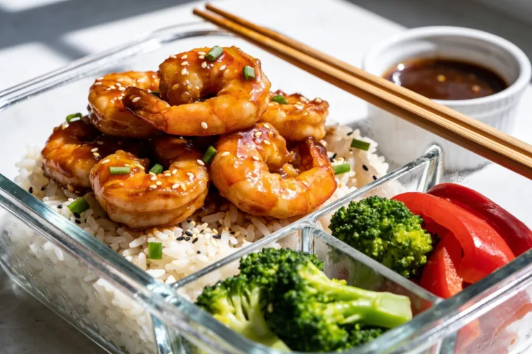 High Protein Honey Garlic Shrimp Meal Prep