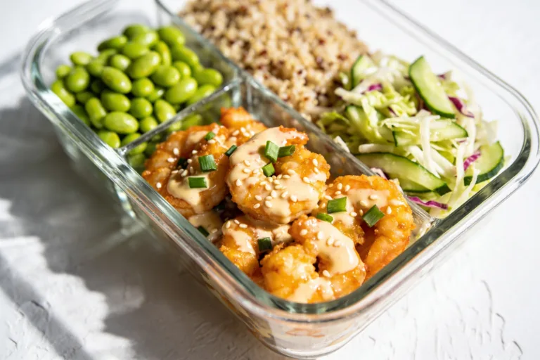 High Protein Bang Bang Shrimp Meal Prep